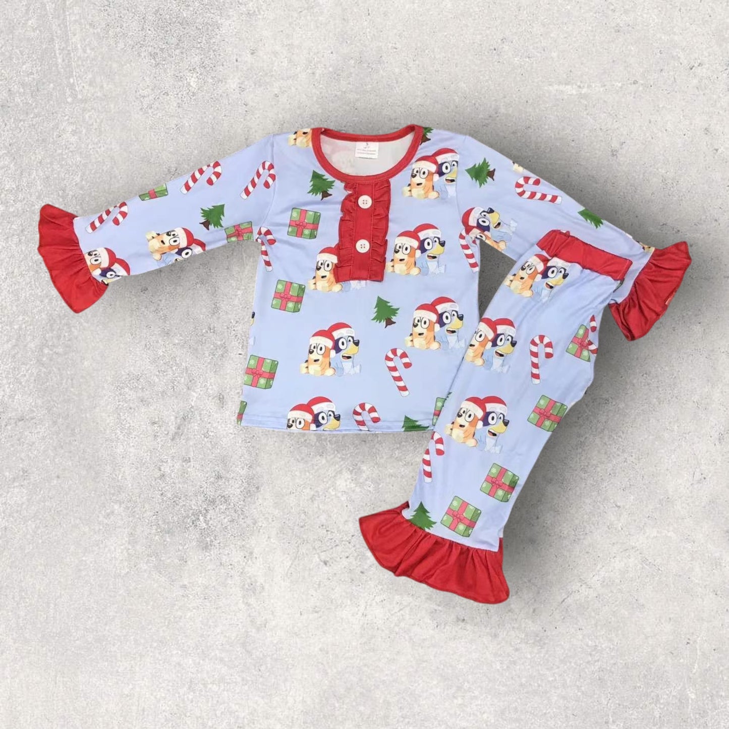 *PRE-ORDER*  Christmas - Heeler Ruffle Lounge Set