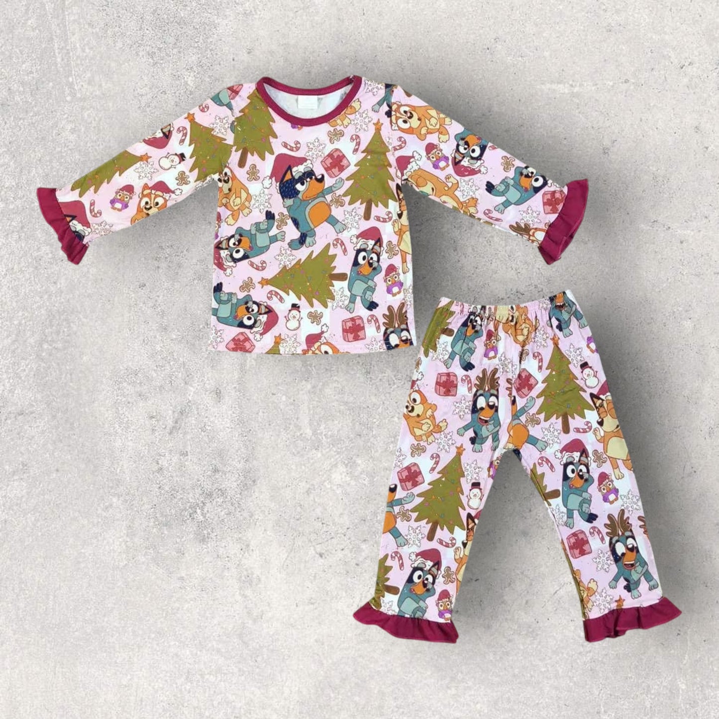 *PRE-ORDER*  Christmas - Heeler Ruffle Lounge Set