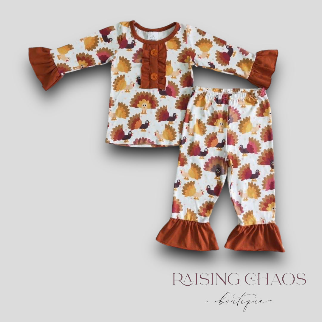 *PRE-ORDER* Thanksgiving Ruffle Lounge Set