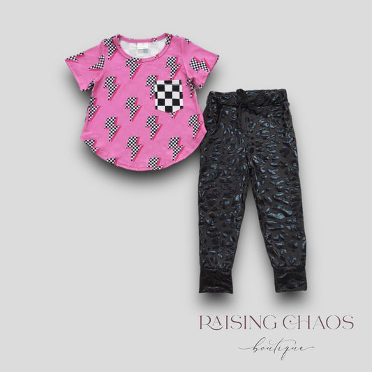 *PRE-ORDER* Check + Leopard Pant Set