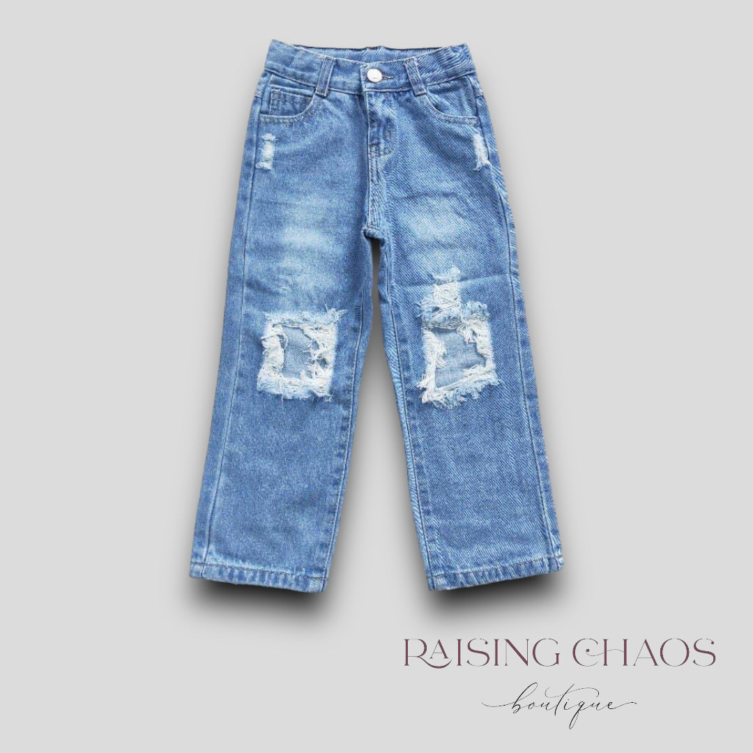 *Pre-Order* Distressed Relaxed Denim Pants