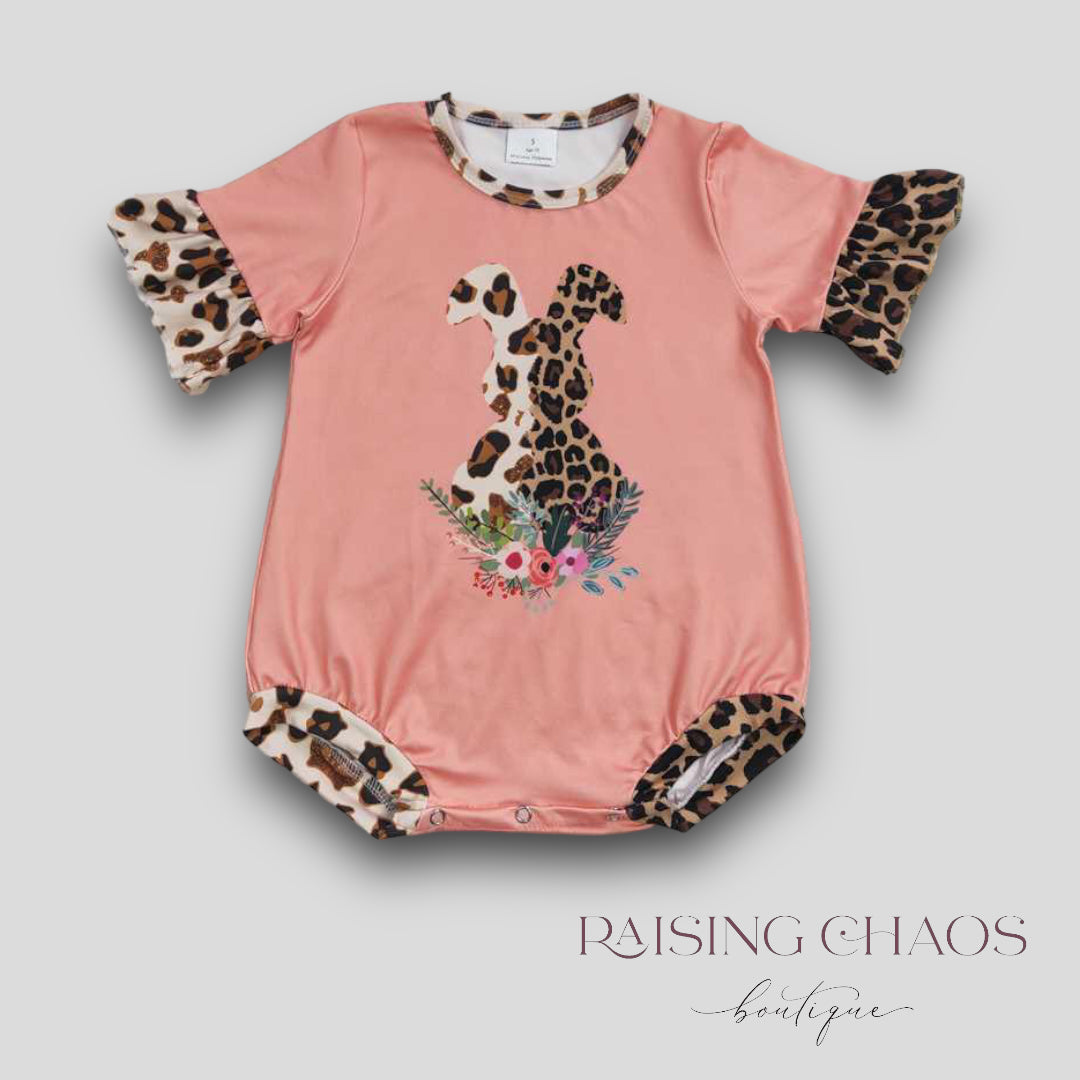 *PRE-ORDER* Easter Leopard Bunny Romper