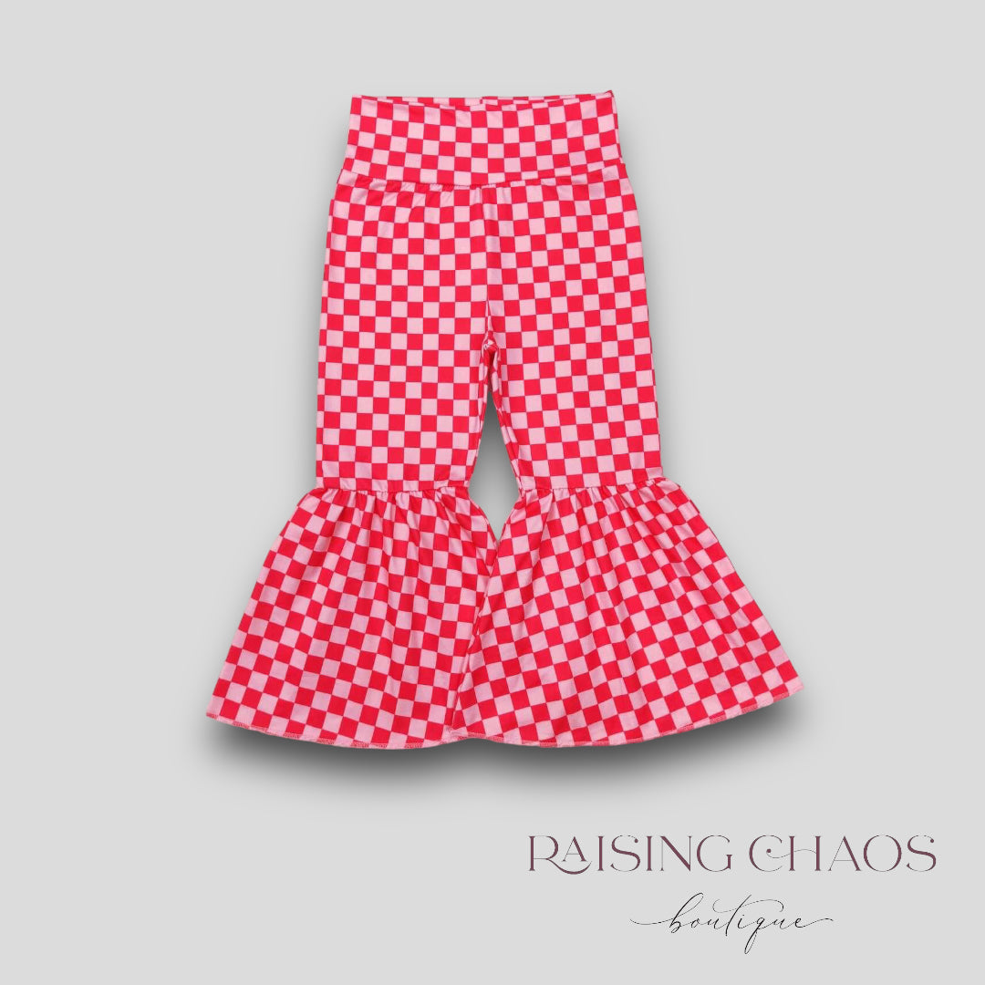 *PRE-ORDER*  Red Pink Check Bells