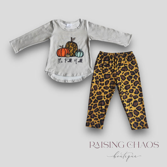 *PRE-ORDER* Fall Leopard Pumpkin Pants Set