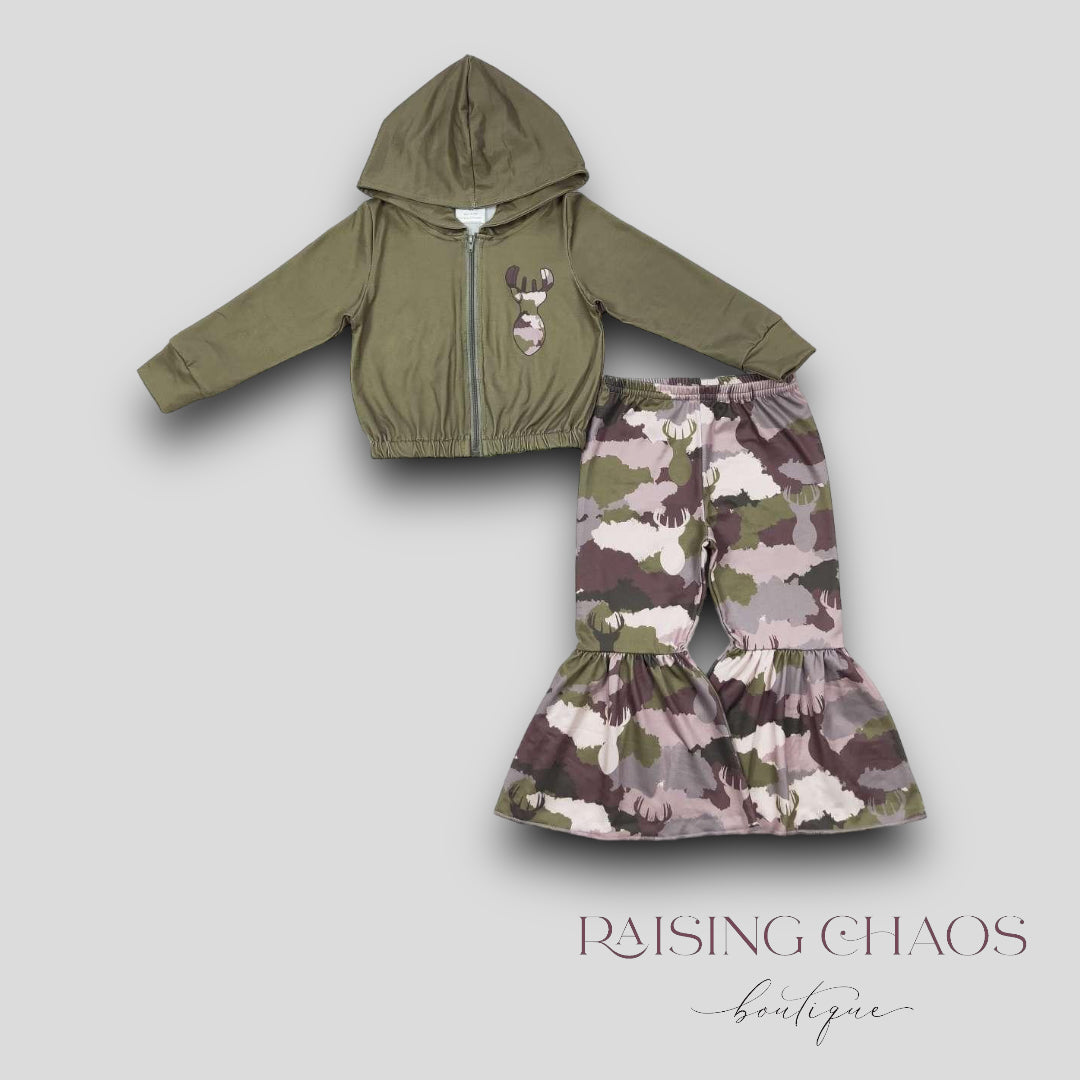 *PRE-ORDER* Camo Bells & Zip Up Set