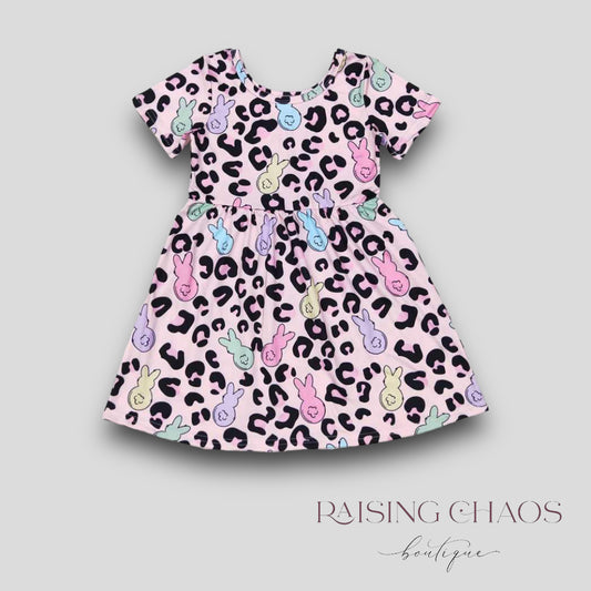 *PRE-ORDER* Easter Leopard Peeps Twirl Dress