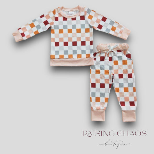 *PRE-ORDER* Muted Checker Pant Set