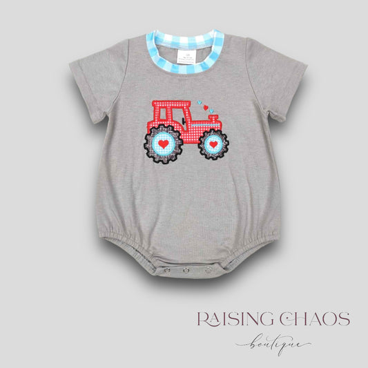 *PRE-ORDER* Valentine's Tractor Romper