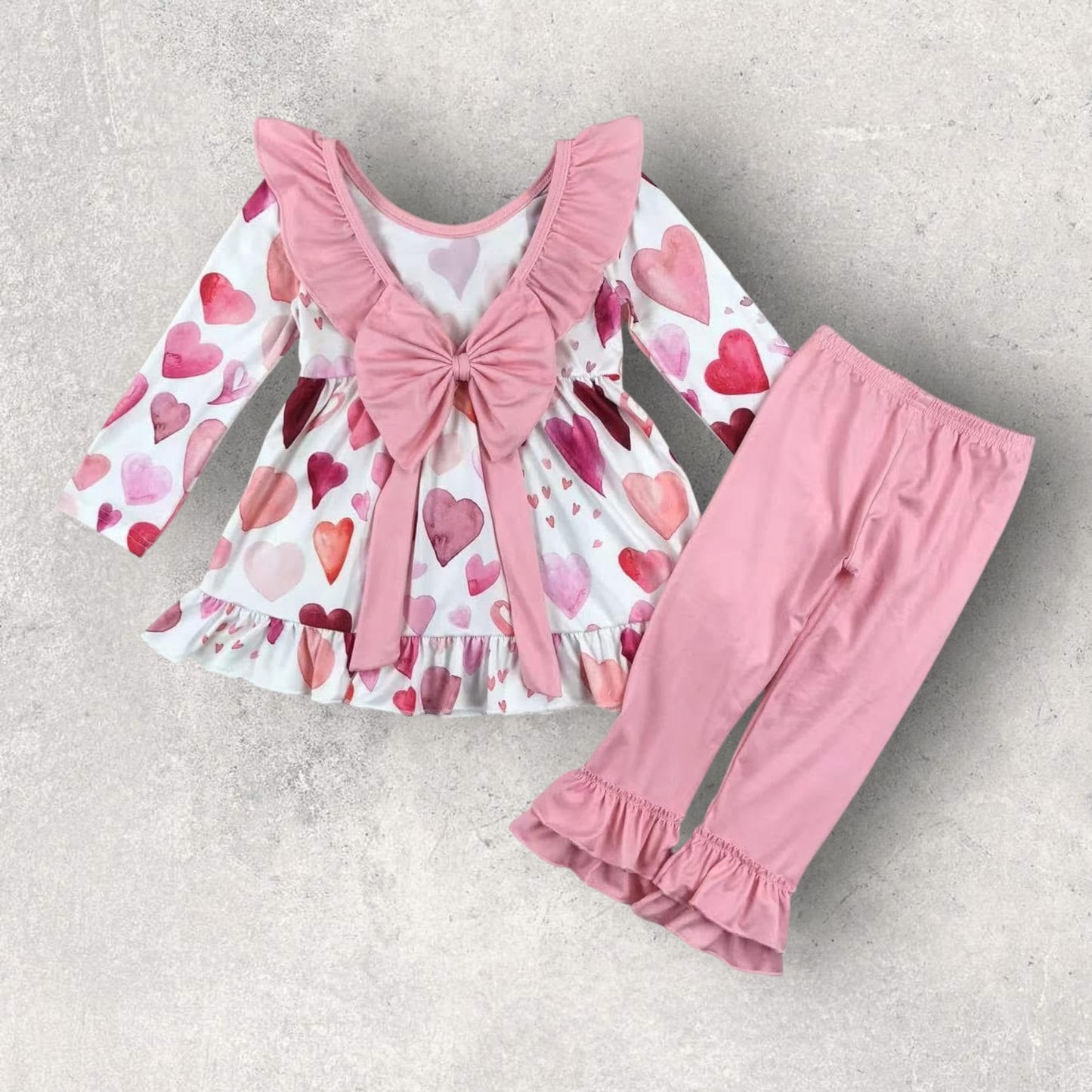 *PRE-ORDER* Valentine's Bow Back Pant Set