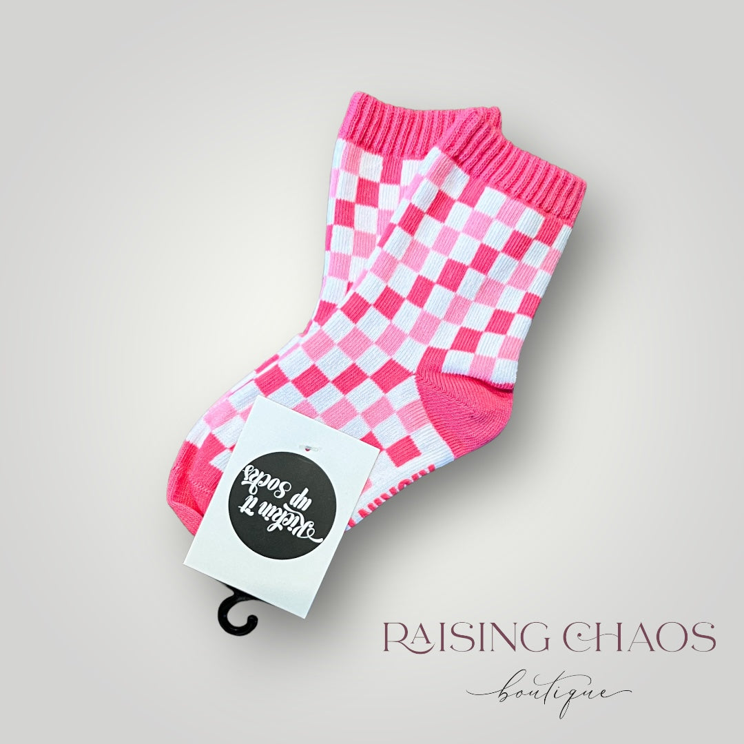 RTS - KIU Socks Pink Checkered