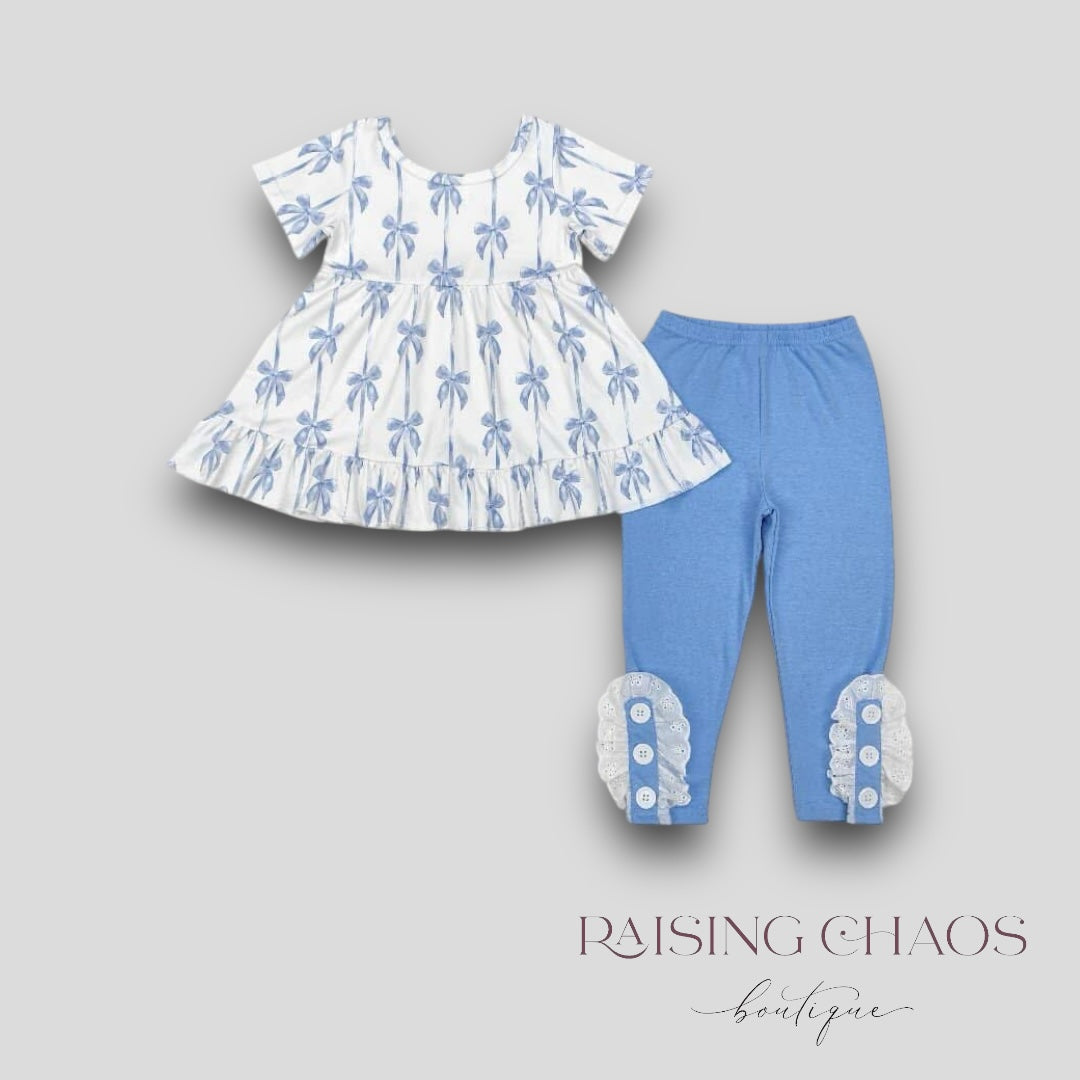 *PRE-ORDER* Blue Bow Pant Set