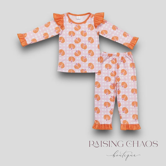 *Pre-Order* Fall Pumpkin Ruffle Lounge Set