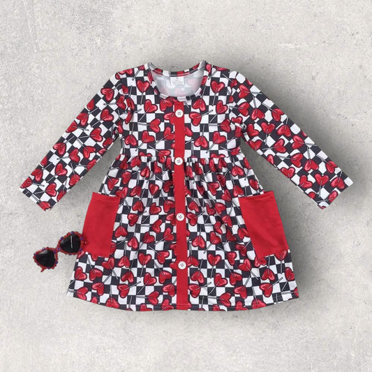 *PRE-ORDER* Valentine's Checker Twirl Dress