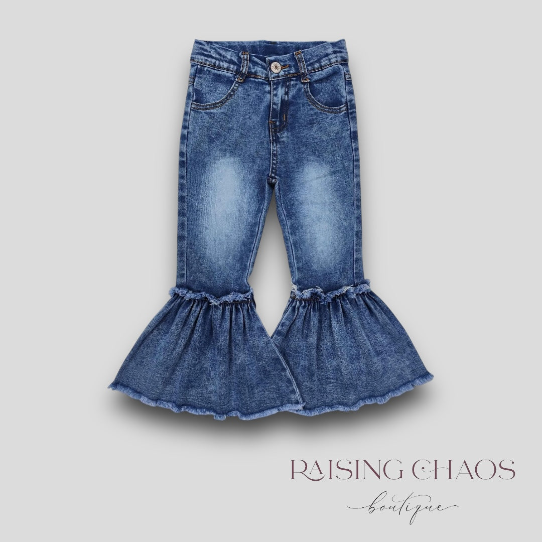 *Pre-Order* Raw Hem Denim Bells