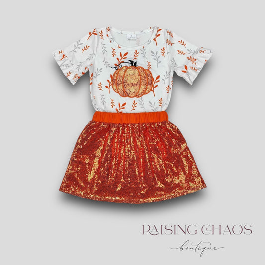 *PRE-ORDER* Fall - Pumpkin Skirt Set