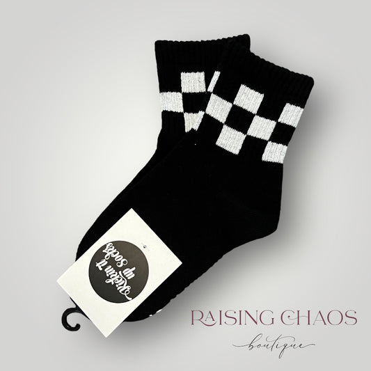 RTS - KIU Socks Black Checkered